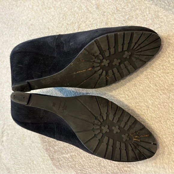 LK Bennett London Bayleen Black Suede Wedge Heels 39 - Picture 2 of 10